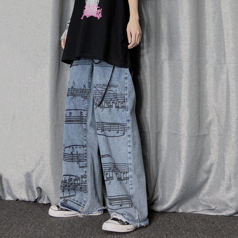 Music Notes Loose Jeans