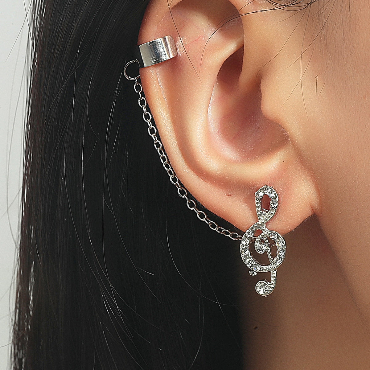 Music Clef Cuff & Stud Earrings