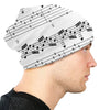 Music Notes White Beanie