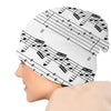 Music Notes White Beanie