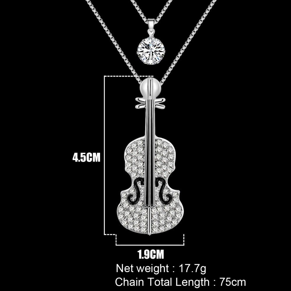 Crystal Violin Pendant Necklace - Artistic Pod Review