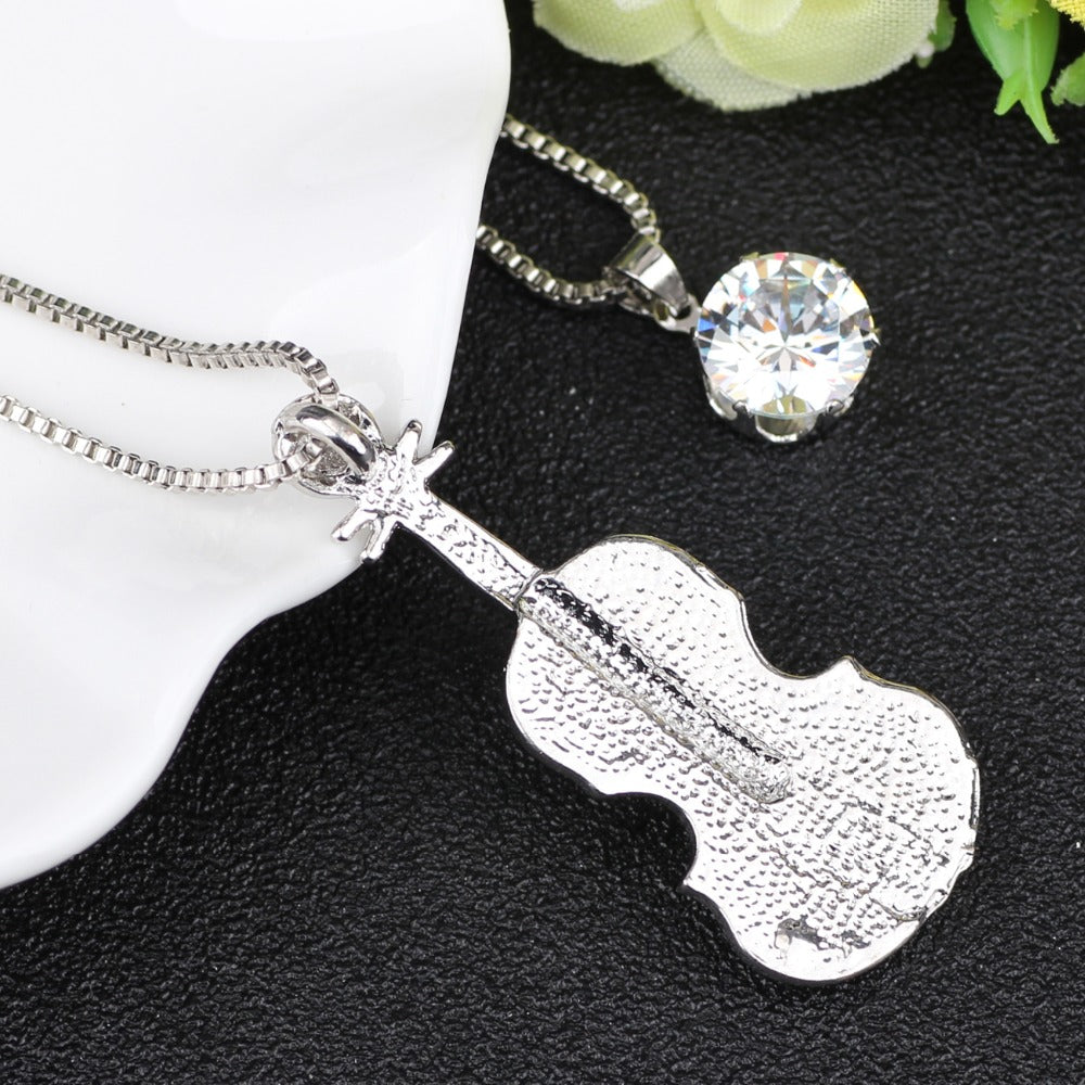 Crystal Violin Pendant Necklace - Artistic Pod Review