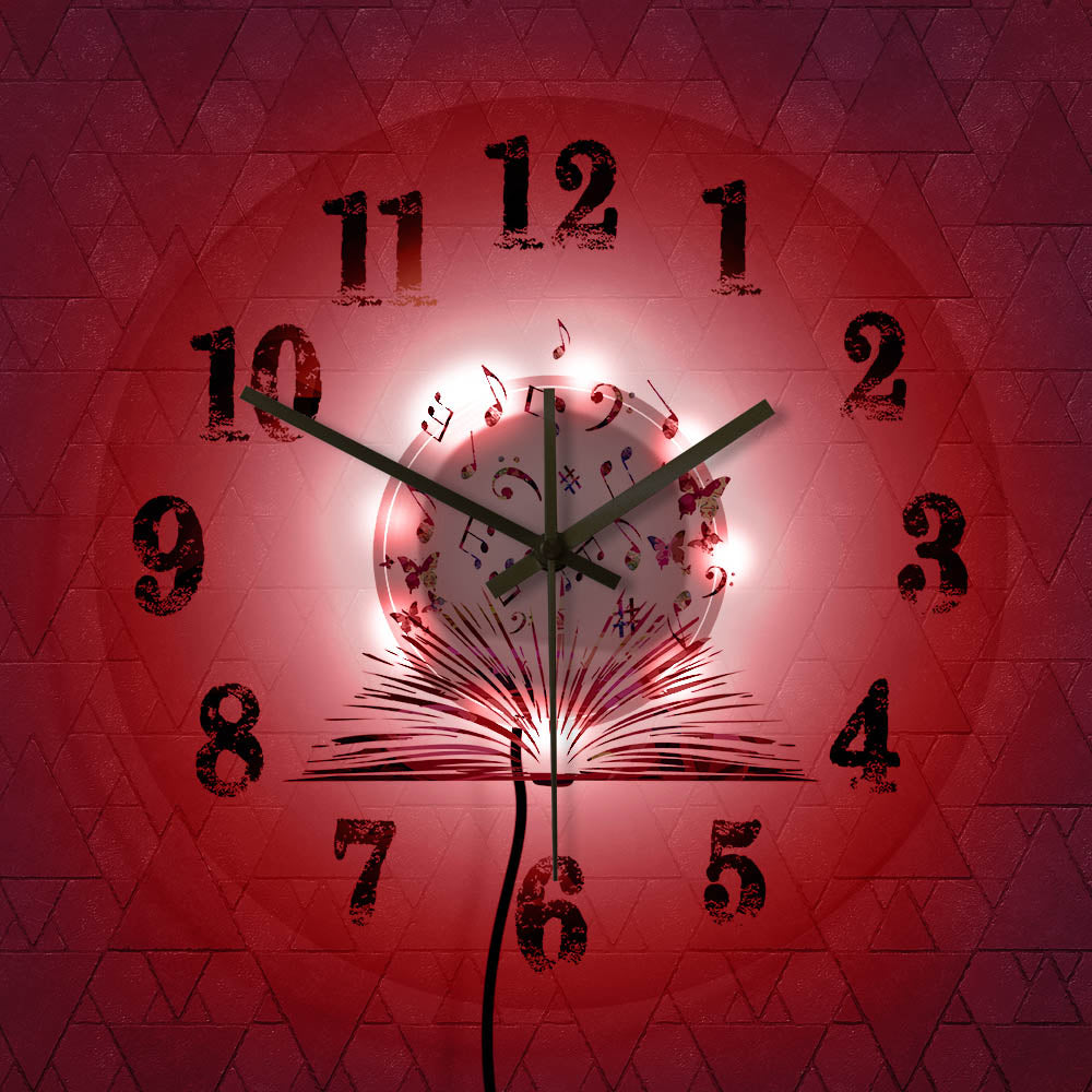 Colorful Art Music Notes Wall Clock