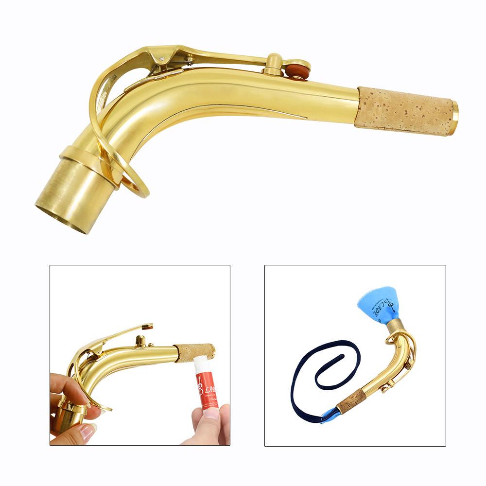 Brass Alto Saxophone Sax Bend Neck with Cleaning Cloth - Artistic Pod