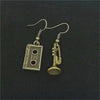 Retro Trumpet & Cassette Earrings