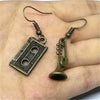 Retro Trumpet & Cassette Earrings