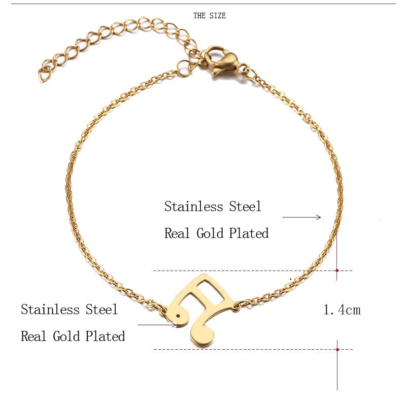 Free - Music Notes Steel Bracelet