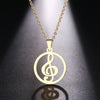 Music Notes Round Necklace