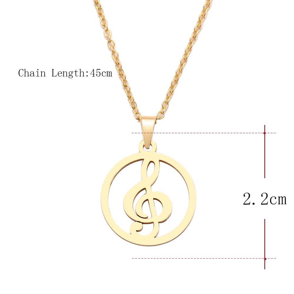 Free - Music Notes Round Necklace