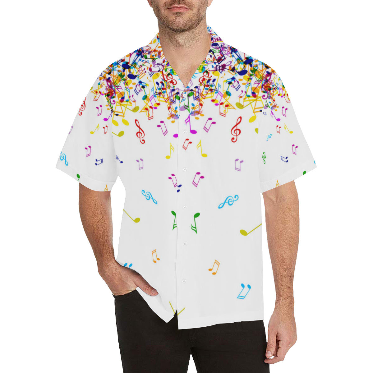 Colorful Music Notes Men's Sleeve Short