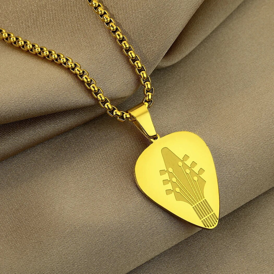 Stainless Steel Guitar Pick Necklace
