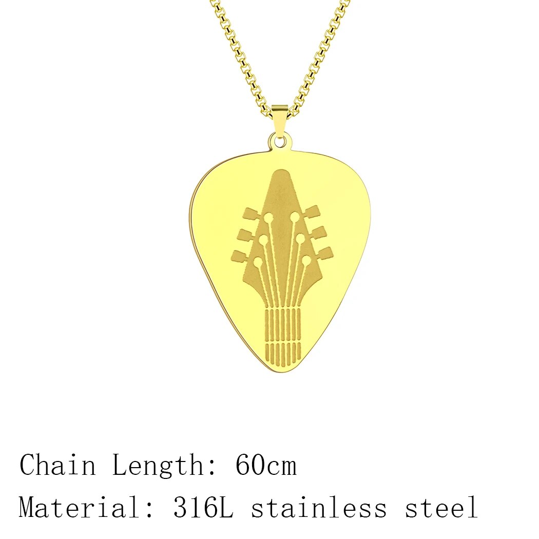 Stainless Steel Guitar Pick Necklace