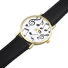 Casual Musical Notes Leather Band Analog Wristwatch - Artistic Pod