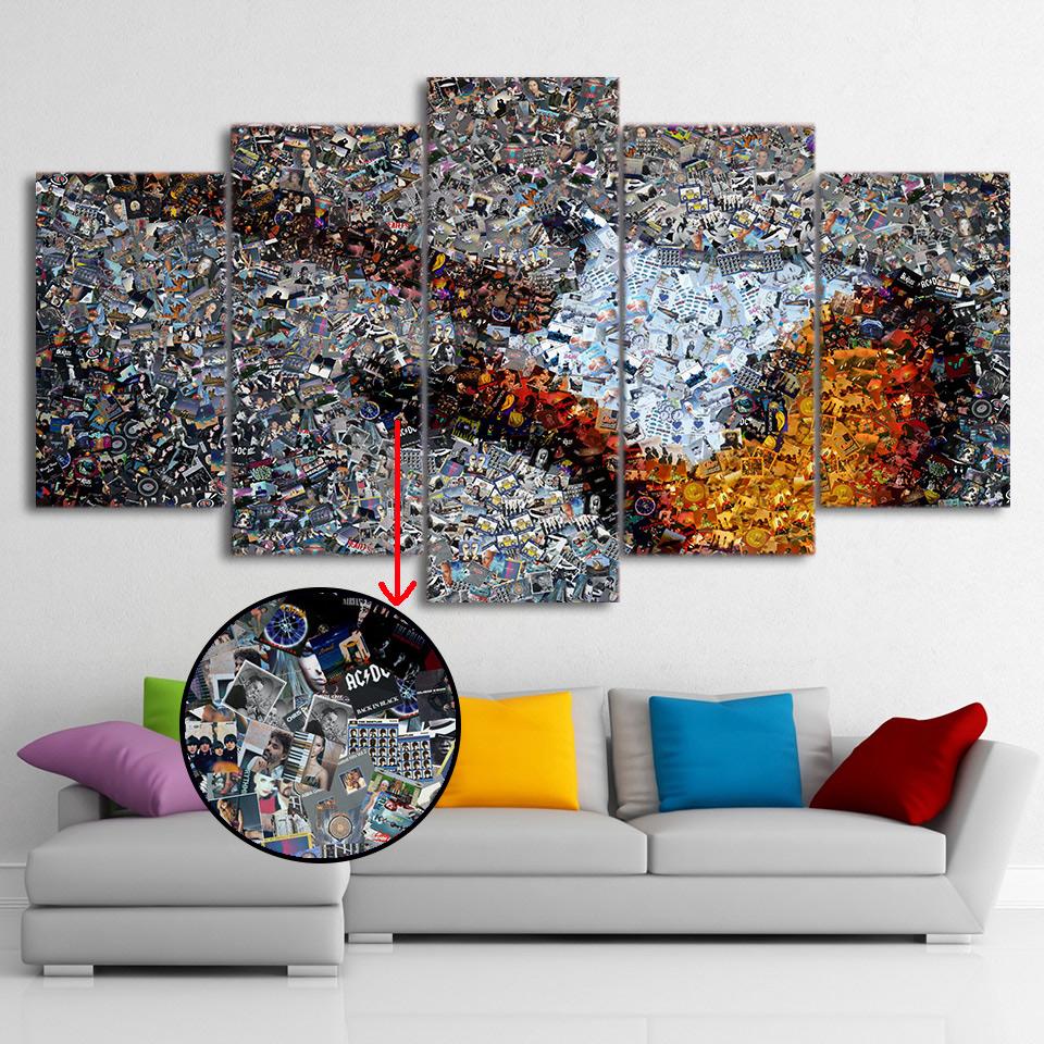 5 Pieces Mosaic Guitar Canvas Art - { shop_name }} - Review
