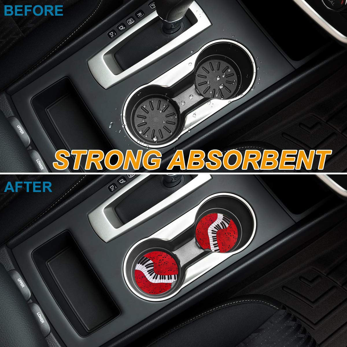 Piano Music Notes Car Ceramics Coaster