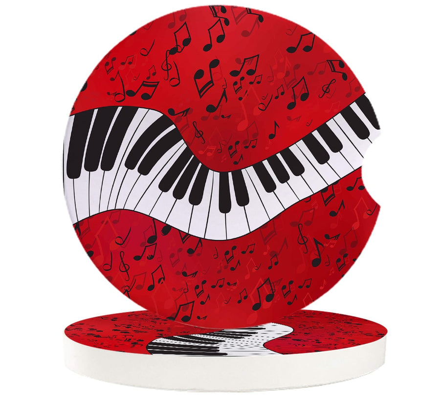 Piano Music Notes Car Ceramics Coaster