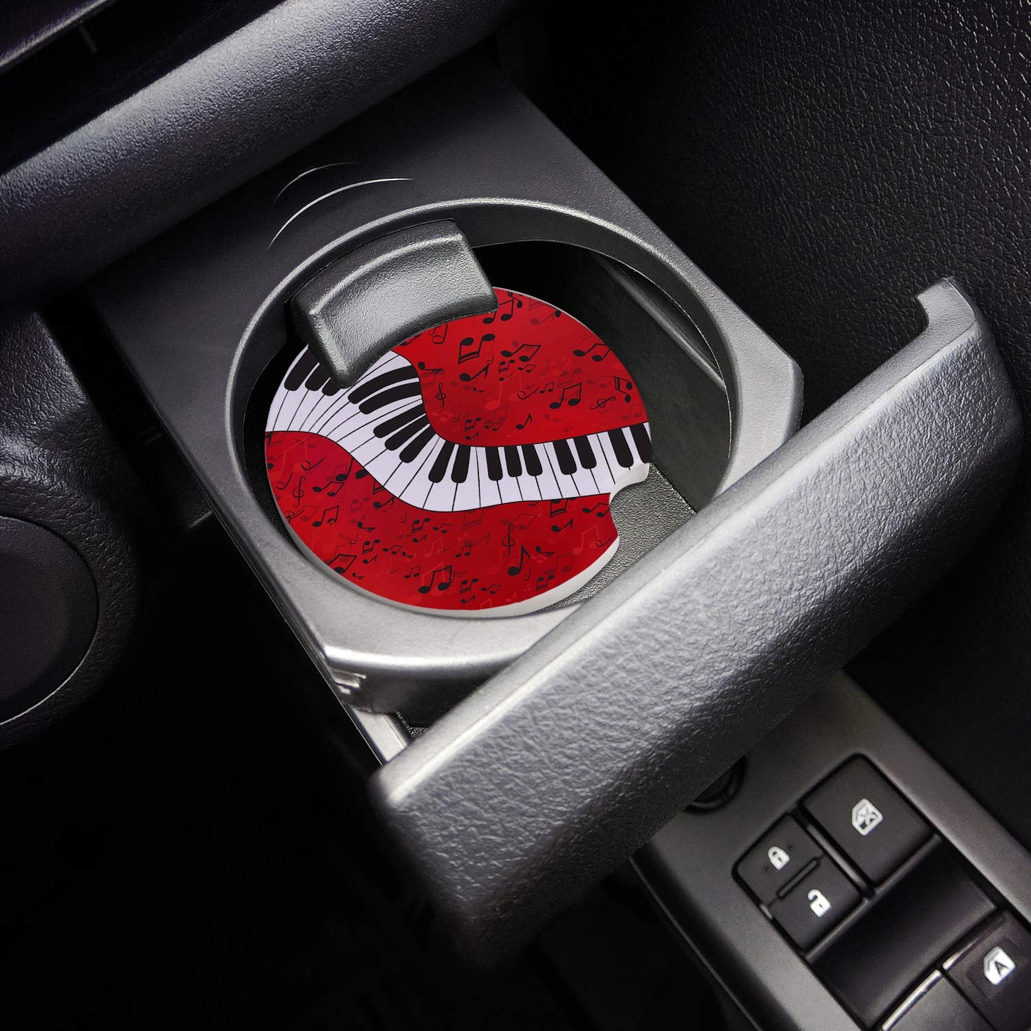 Piano Music Notes Car Ceramics Coaster