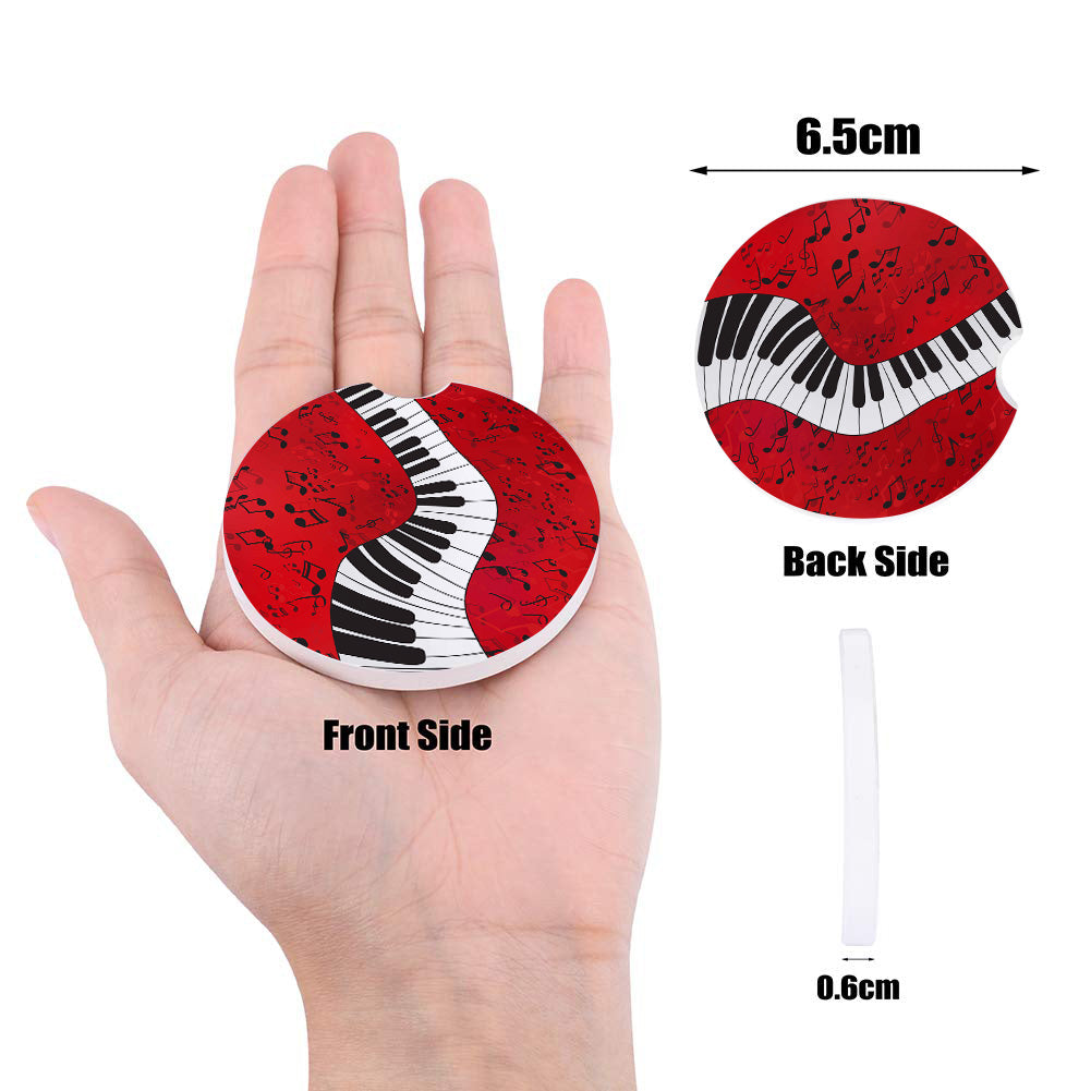 Piano Music Notes Car Ceramics Coaster