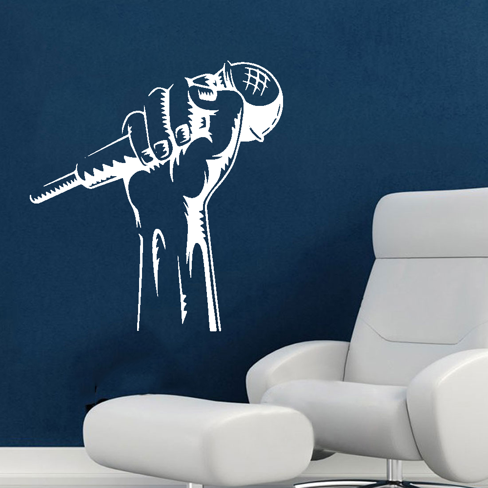 Holding Microphone Wall Sticker