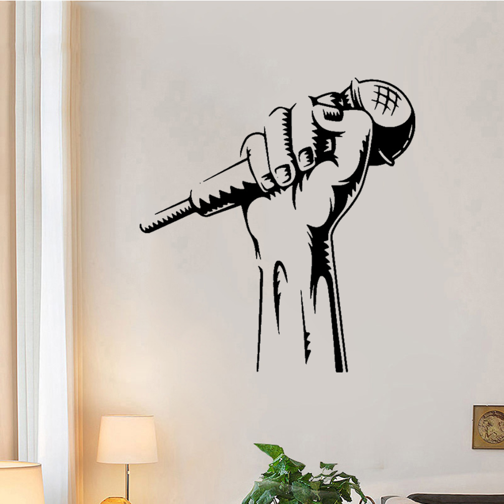 Holding Microphone Wall Sticker