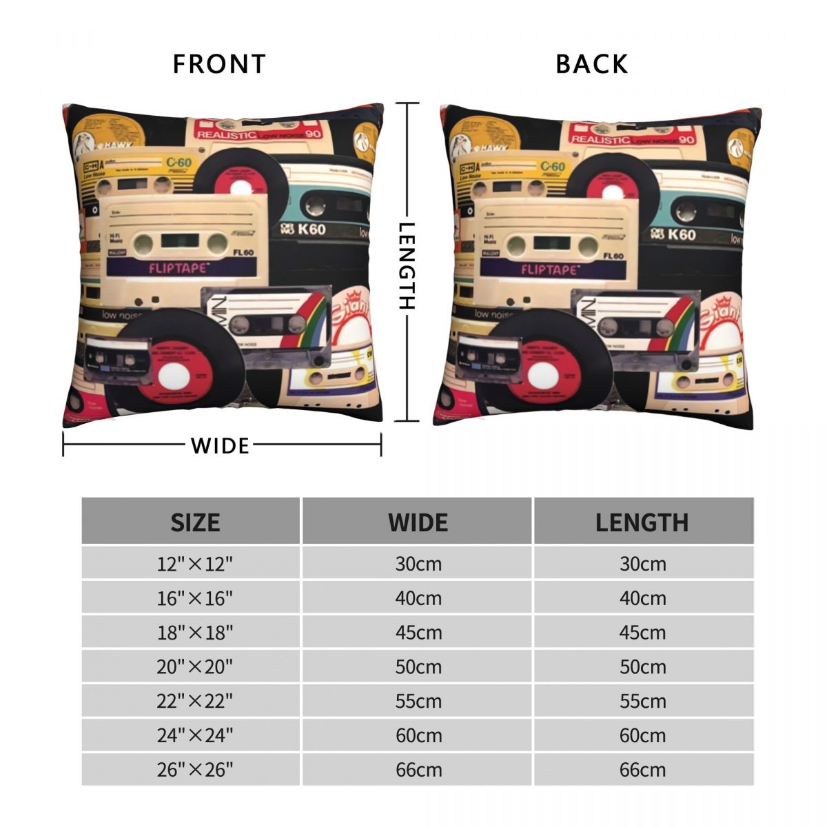 Vintage Cassette Pillowcase