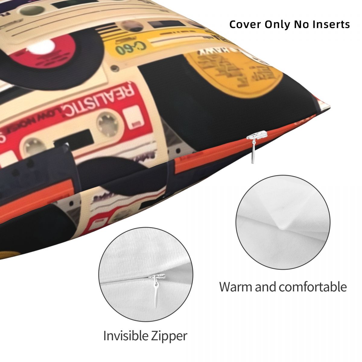 Vintage Cassette Pillowcase