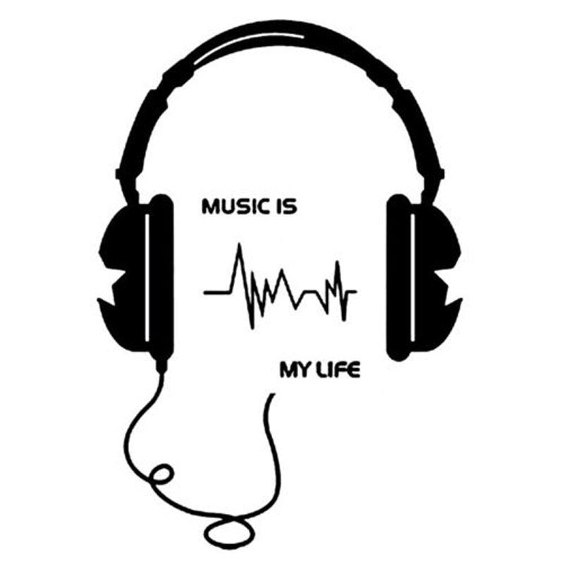 Headset "Music Is My Life" Switch Sticker Decal