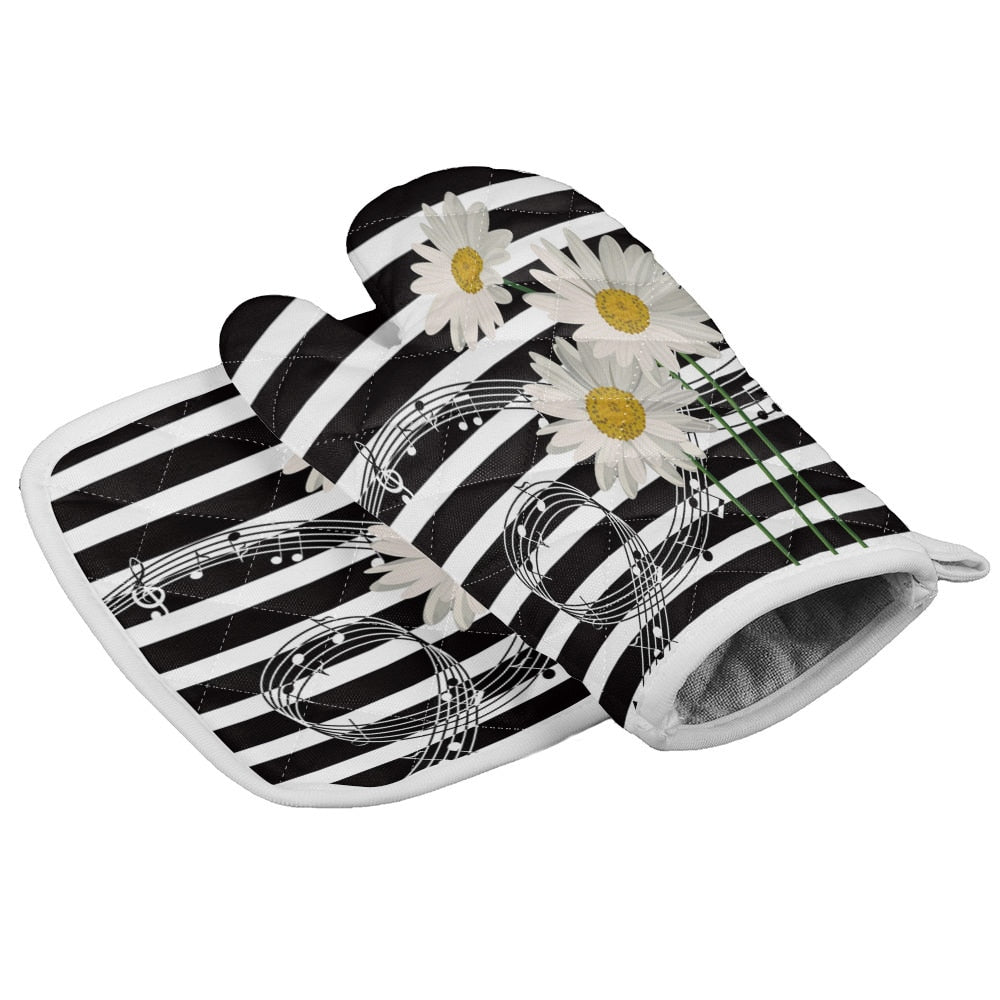Flower Music Notes Cooking Mat/Glove