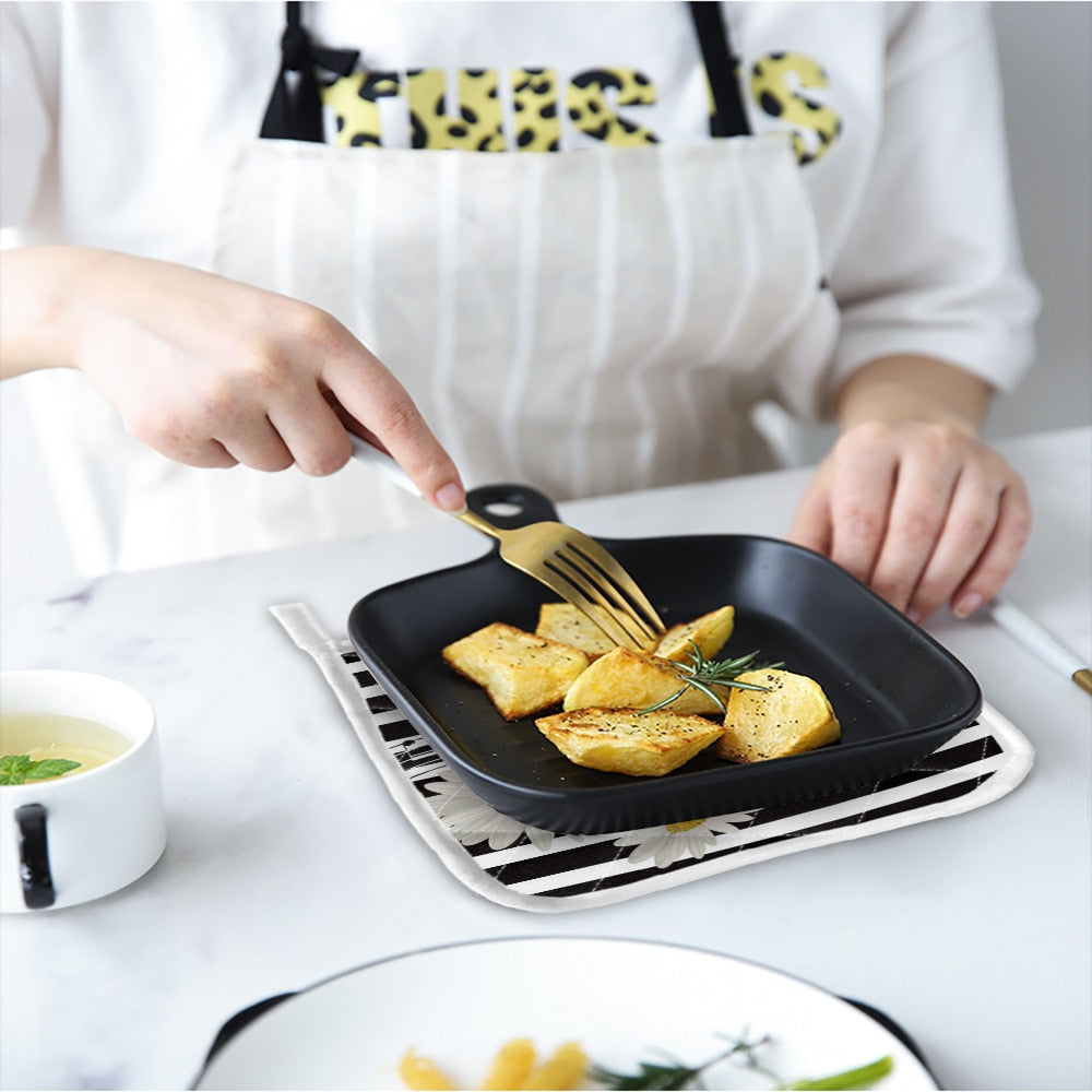 Flower Music Notes Cooking Mat/Glove