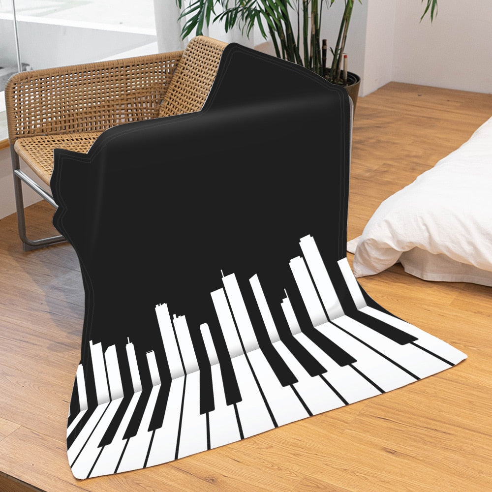 Music Notes Piano Blanket