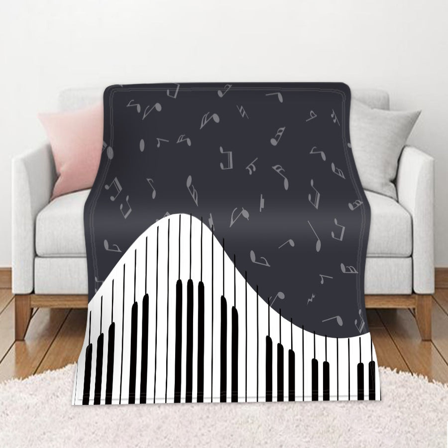 Music Notes Piano Blanket