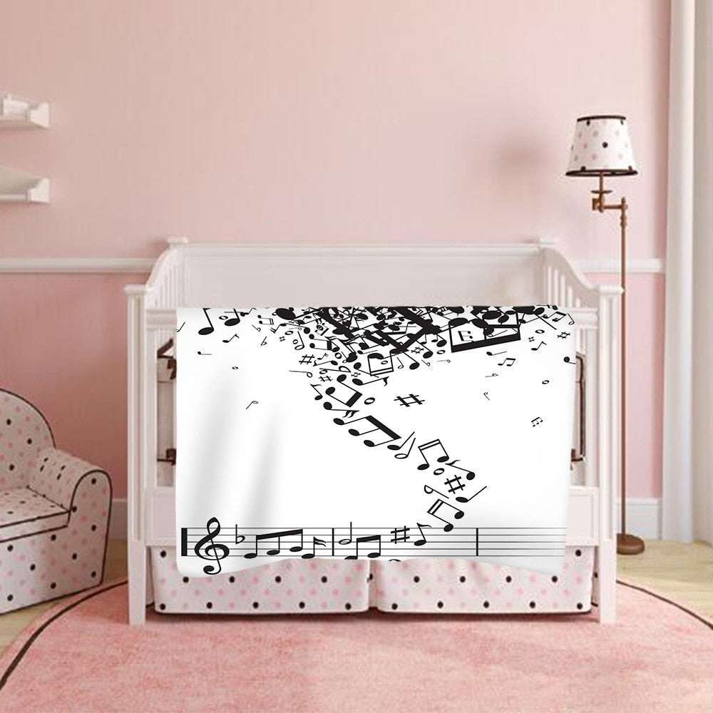 Music Notes Piano Blanket