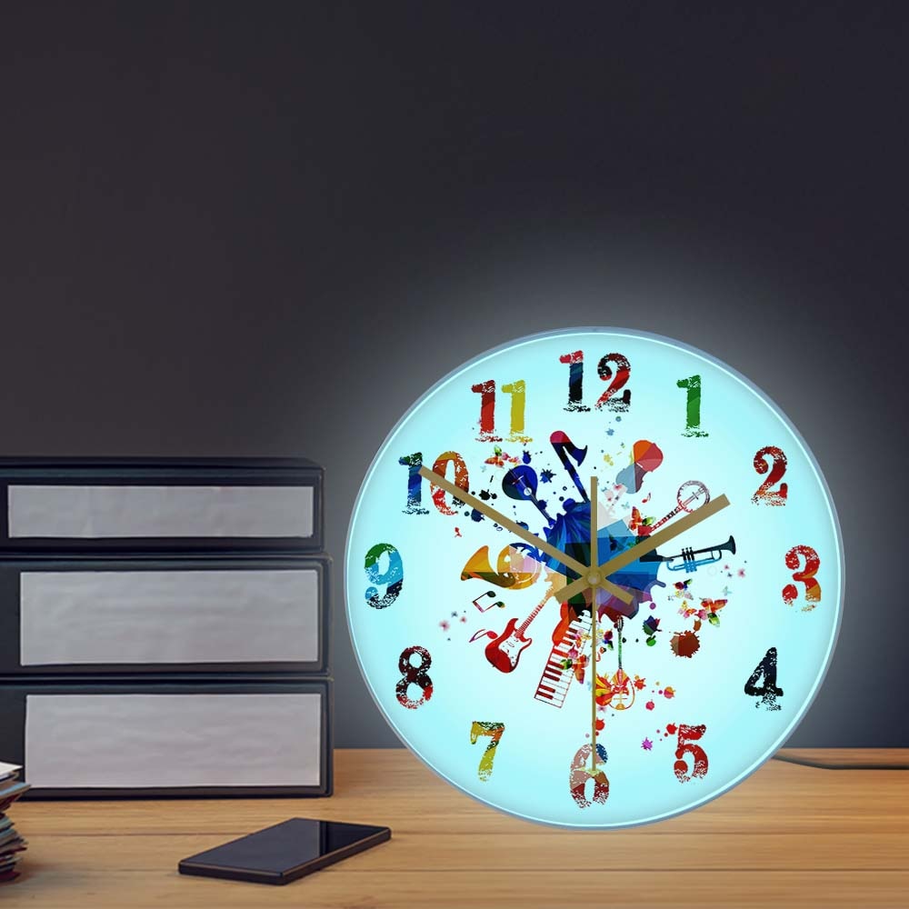 Colorful Music Instruments Wall Clock