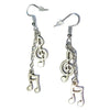 Music Clef Notes Dangle Earrings