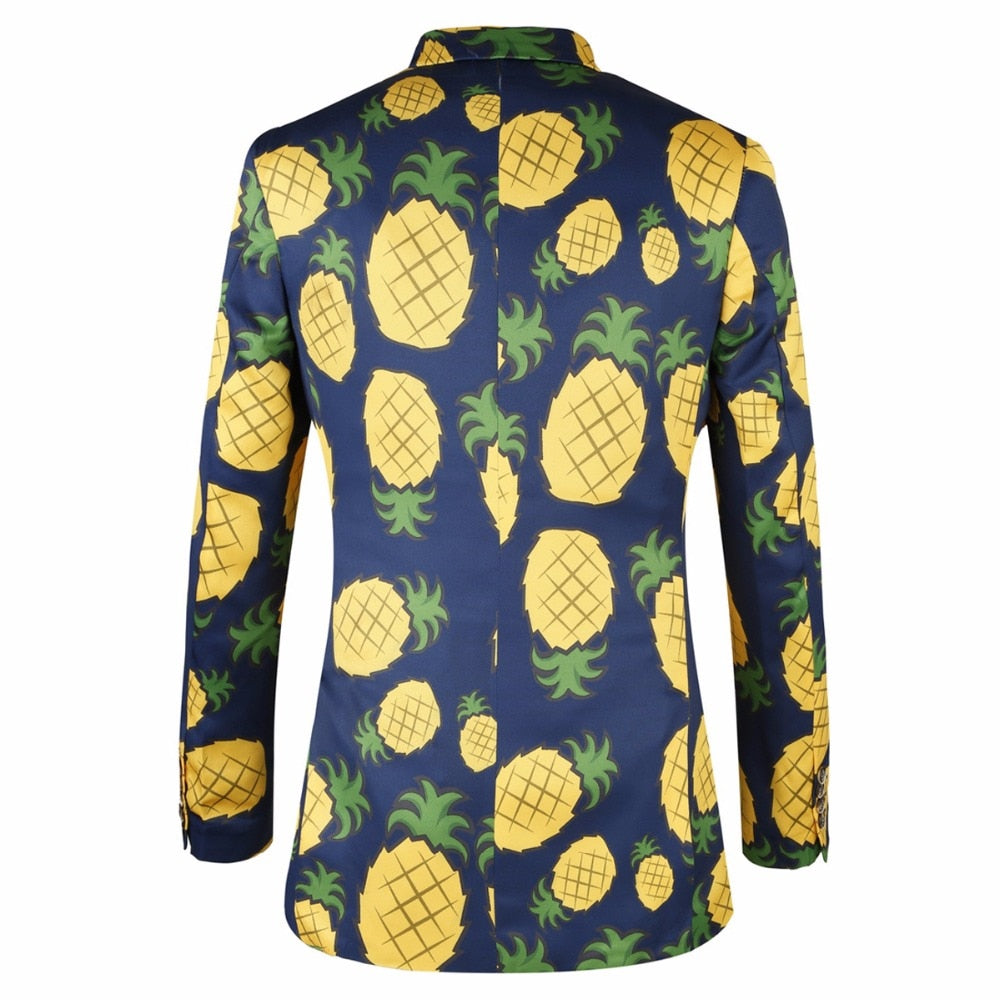 3D Pineapple Printed Blazer - { shop_name }} - Review