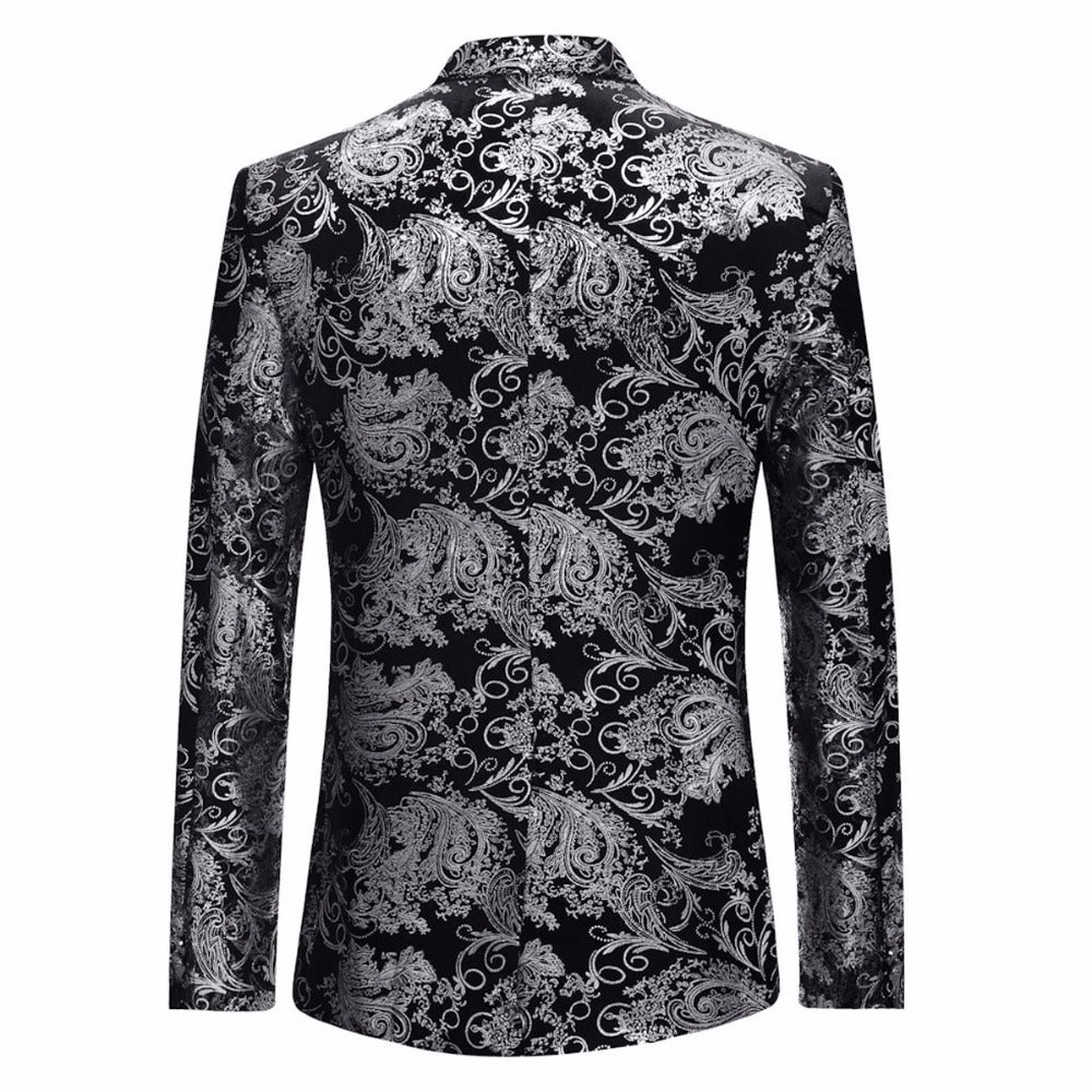 Vintage Printed Plus Size Blazer