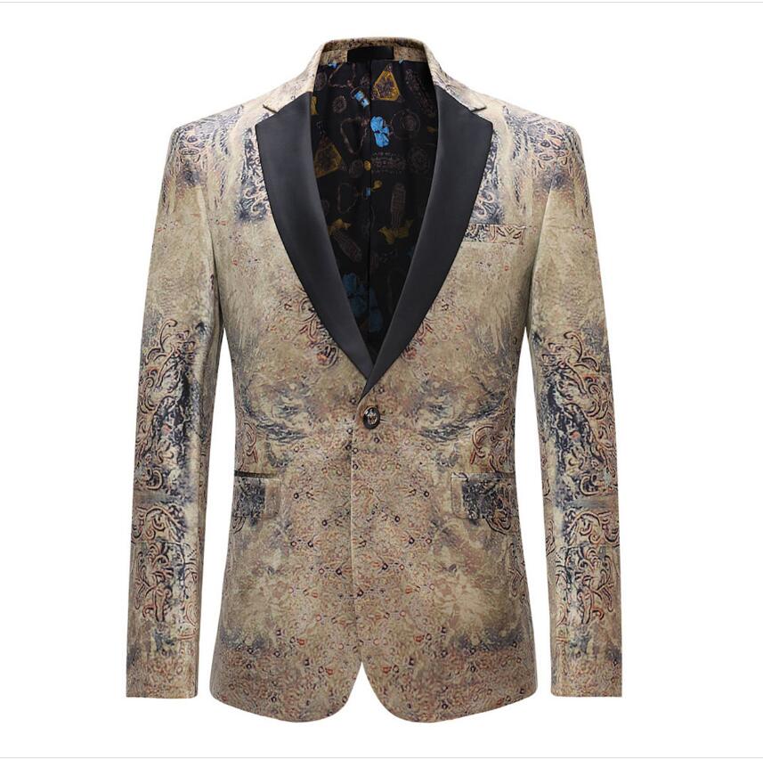 Vintage Printed Plus Size Blazer