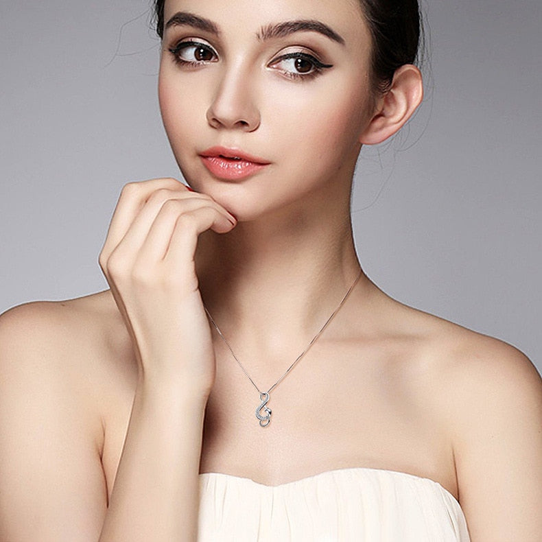 Zircon Music Symbol Necklace