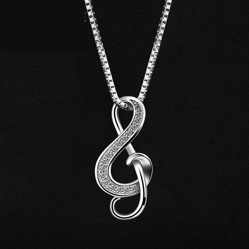 Zircon Music Symbol Necklace