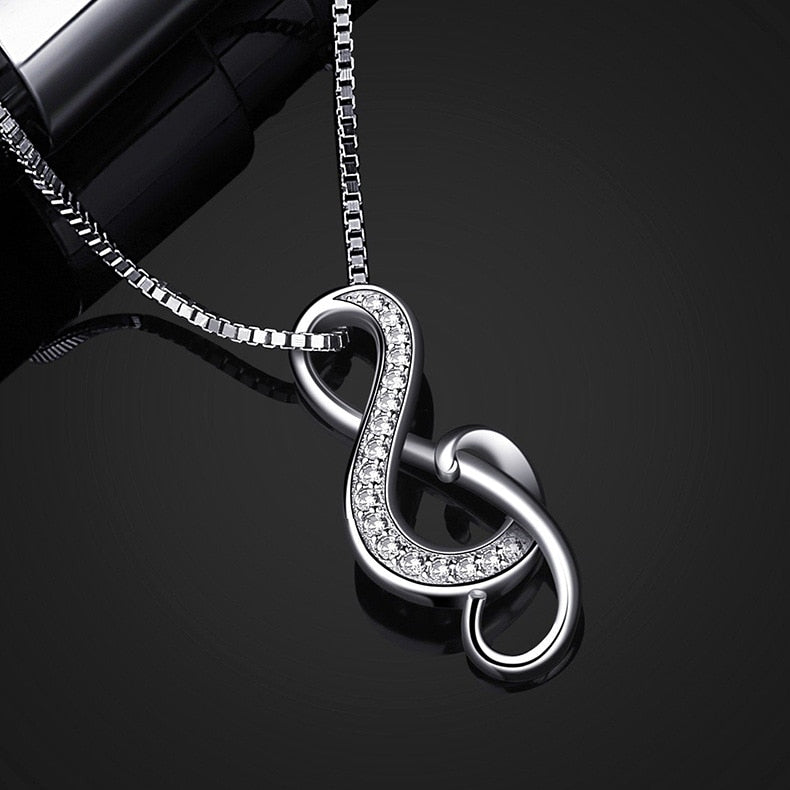 Zircon Music Symbol Necklace