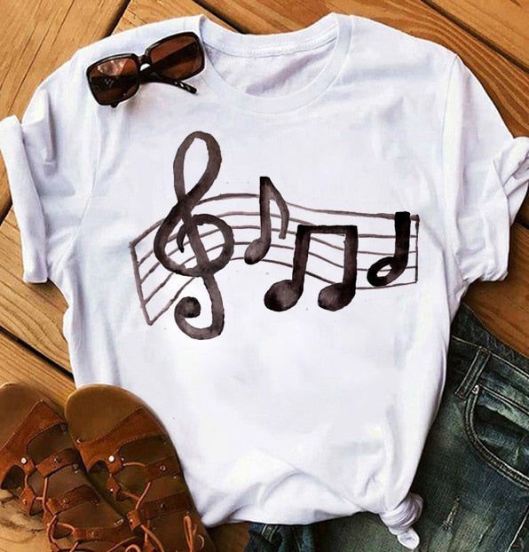Colorful Music Design T-shirt