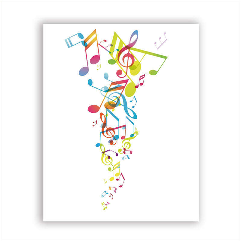 Colorful Music Notes Canvas Wall Art