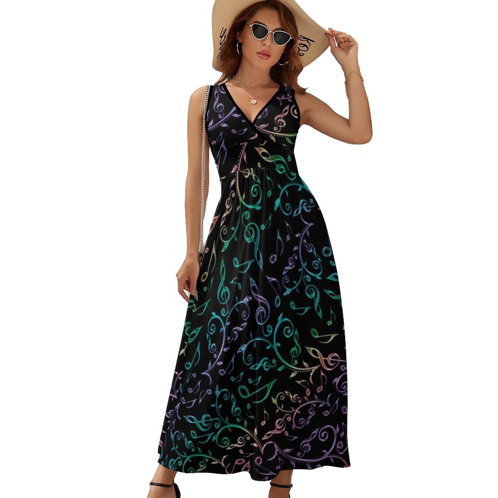 Music Notes Bohemian Long Dress