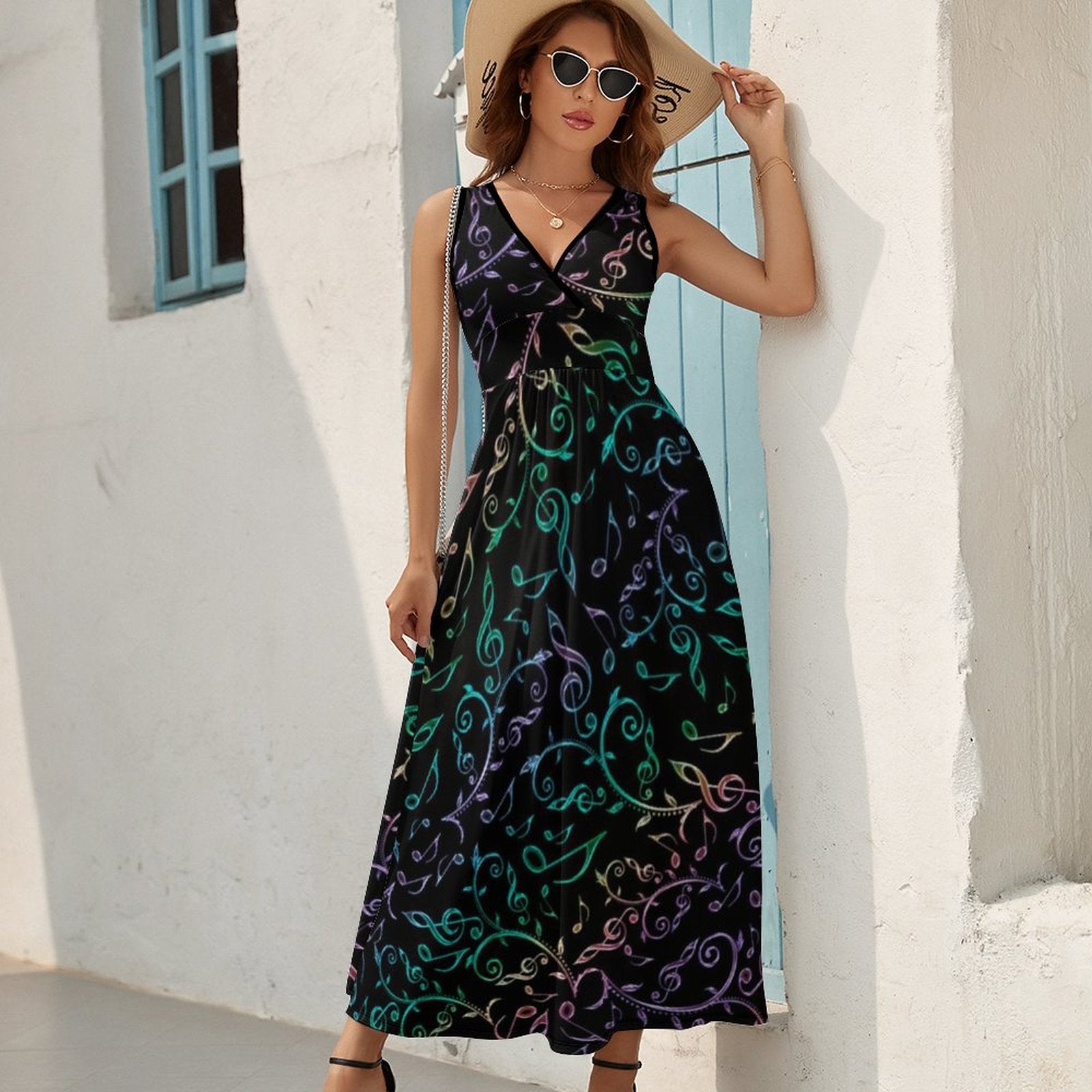 Music Notes Bohemian Long Dress