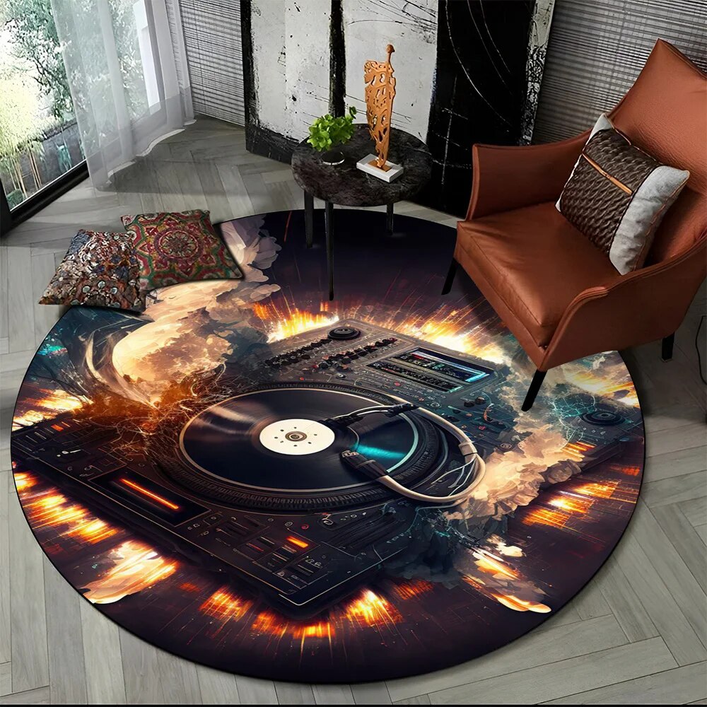 Music Note Art Round Carpet