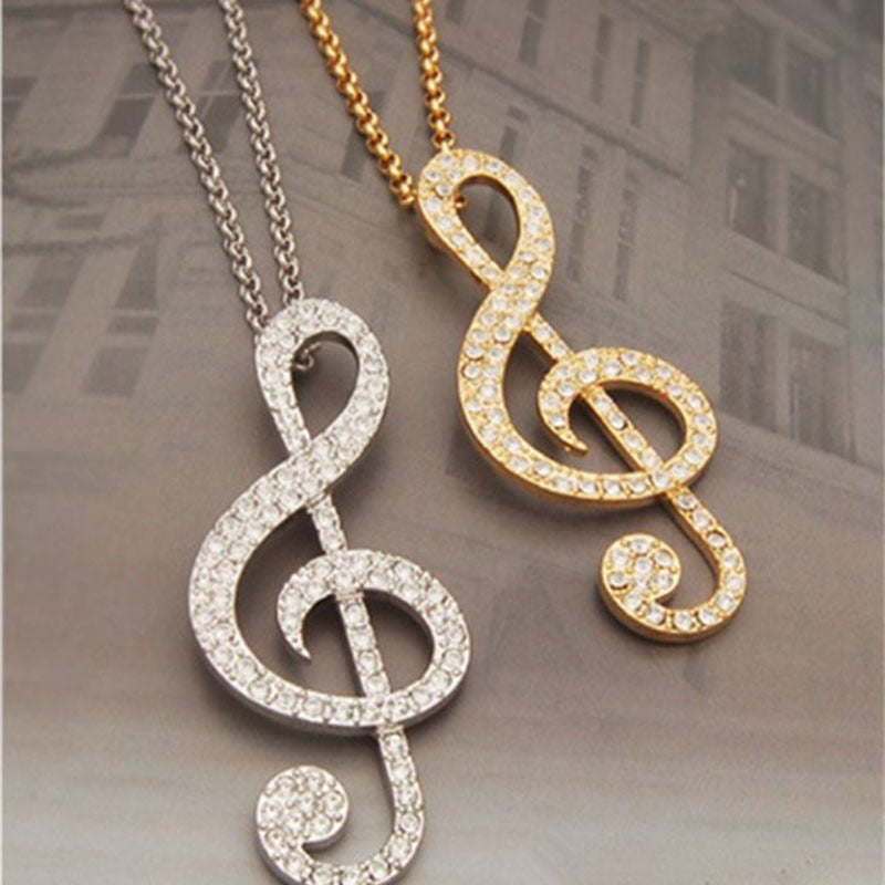 Free - Crystal Music Note Necklace &Pendant