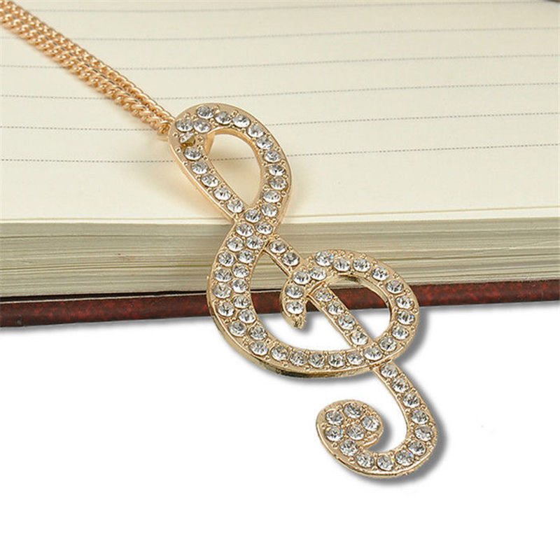Free - Crystal Music Note Necklace &Pendant