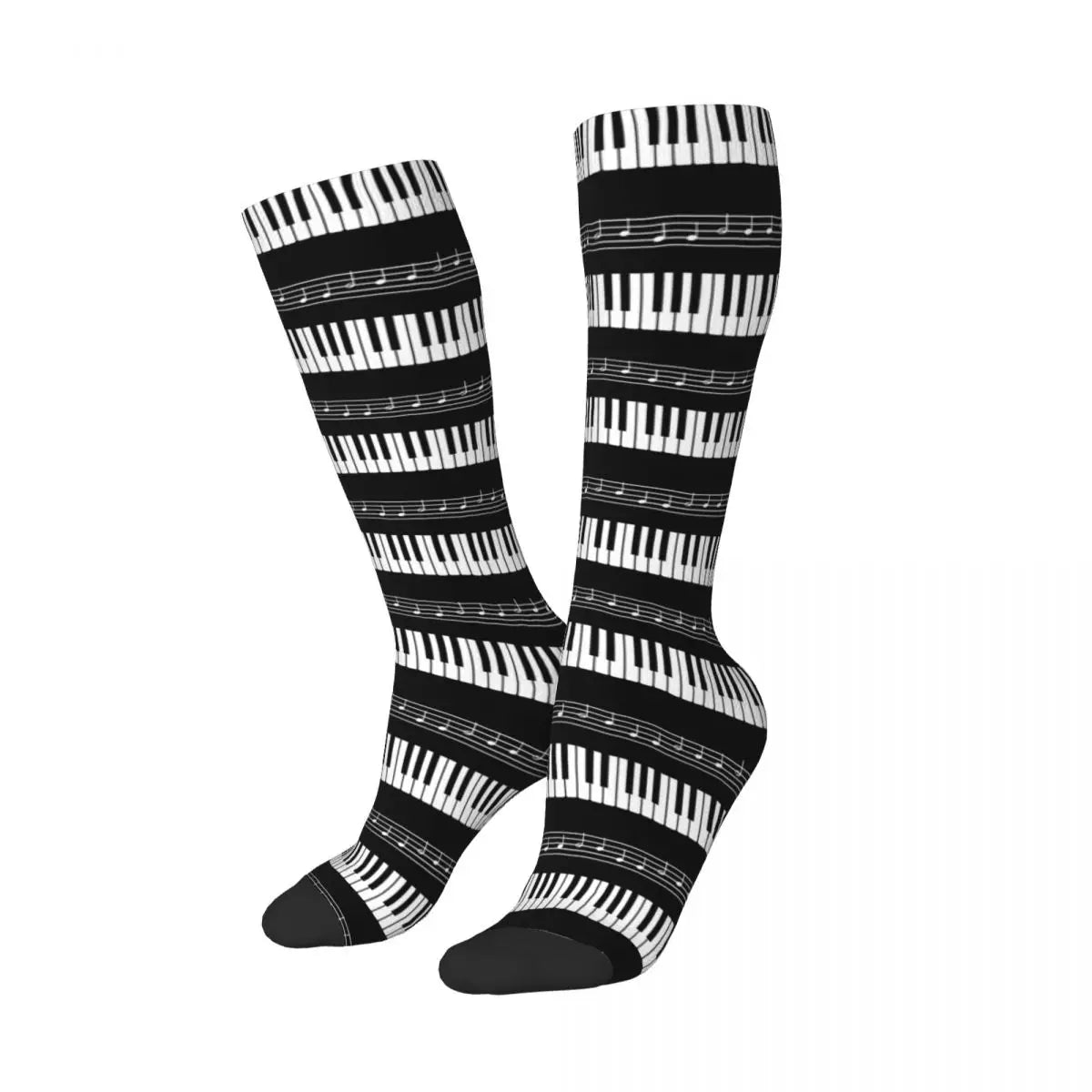 Piano Keyboard & Music Notes Socks