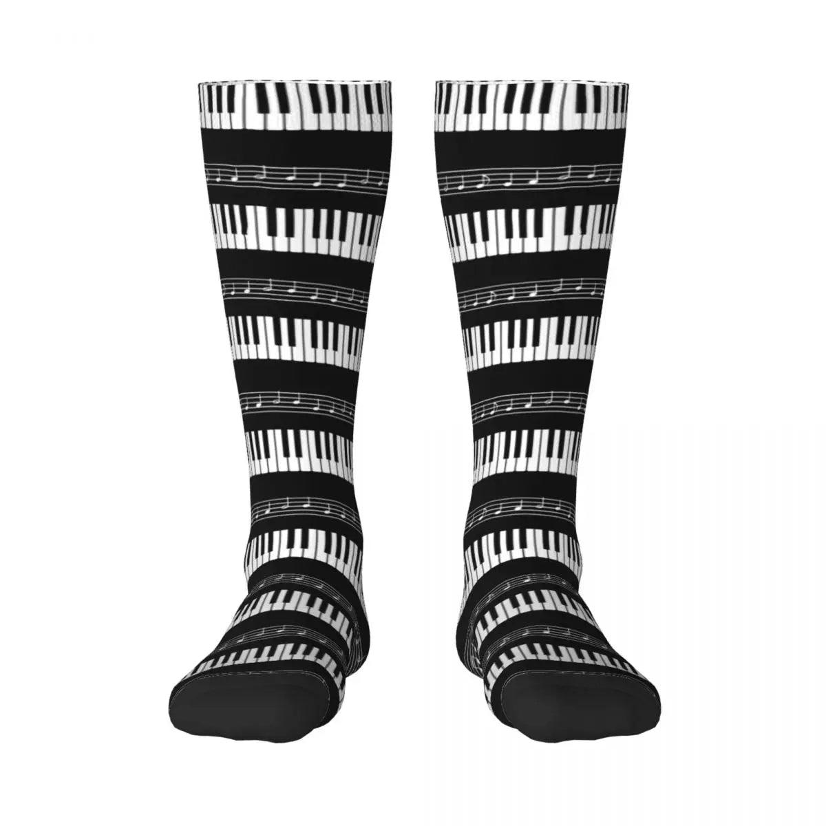 Piano Keyboard & Music Notes Socks