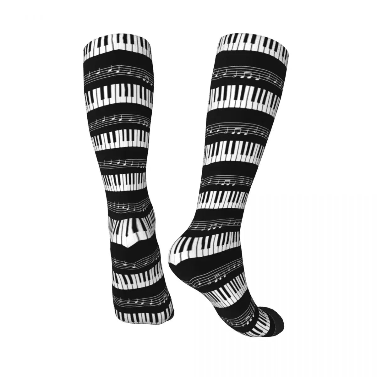 Piano Keyboard & Music Notes Socks